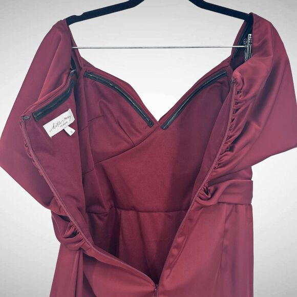 Katie May Miss Jenn Draped Strapless Statement Mini Dress Size Small‎ Bordeaux - Picture 7 of 12